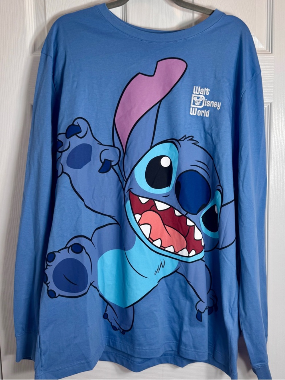 NWT Walt Disney World Stitch Long Sleeve T-Shirt Blue Celebration Crew Adult XL